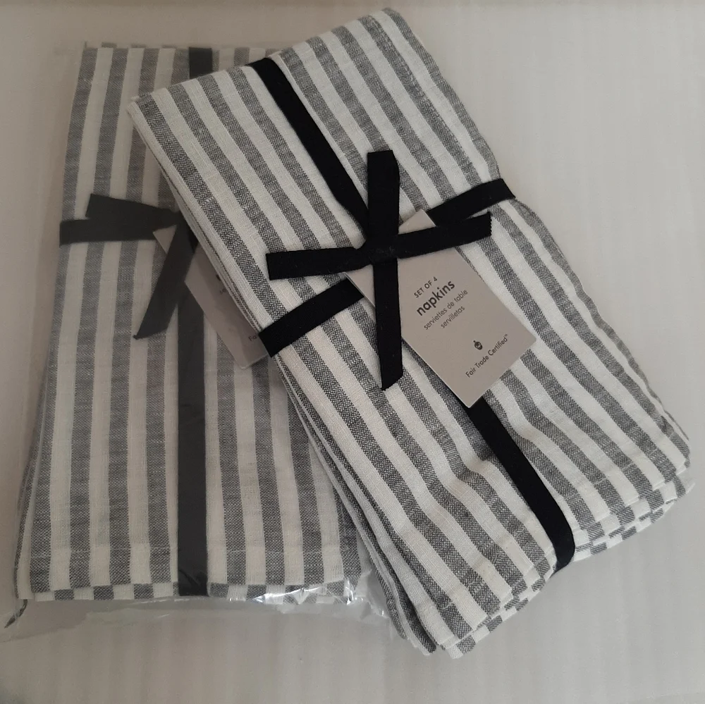 West Elm European Linen Stripe Napkins